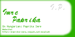 imre paprika business card